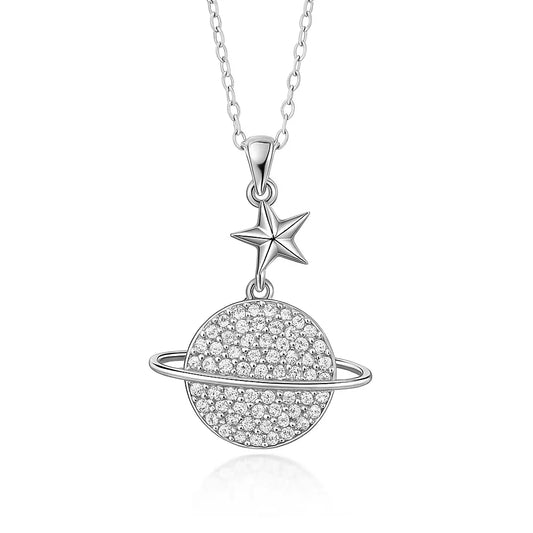 Сребърно колие "Сатурн"