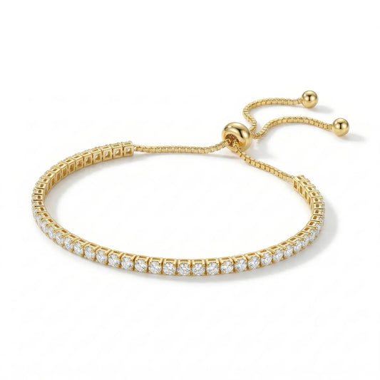 сребърна дамска тенис гривна със златно покритие