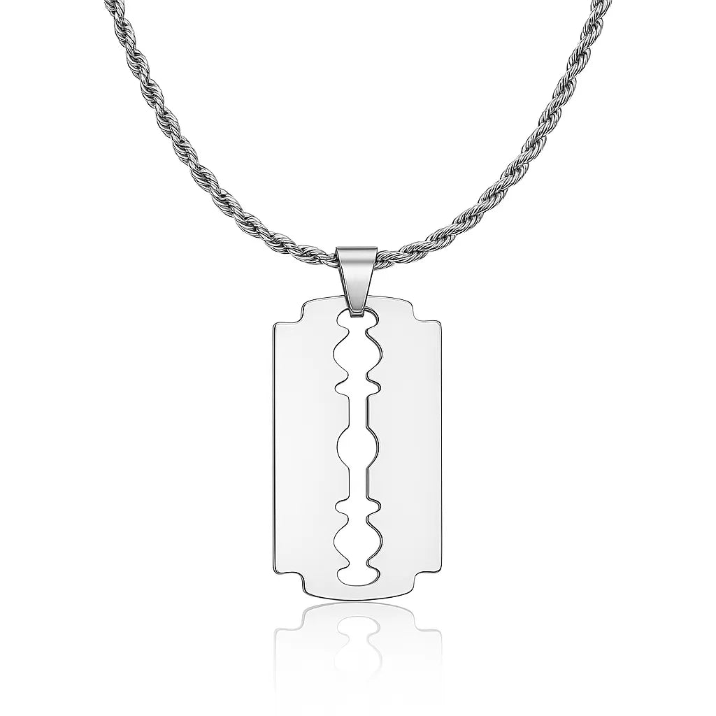 мъжки гердан във формата на бръснарско ножче