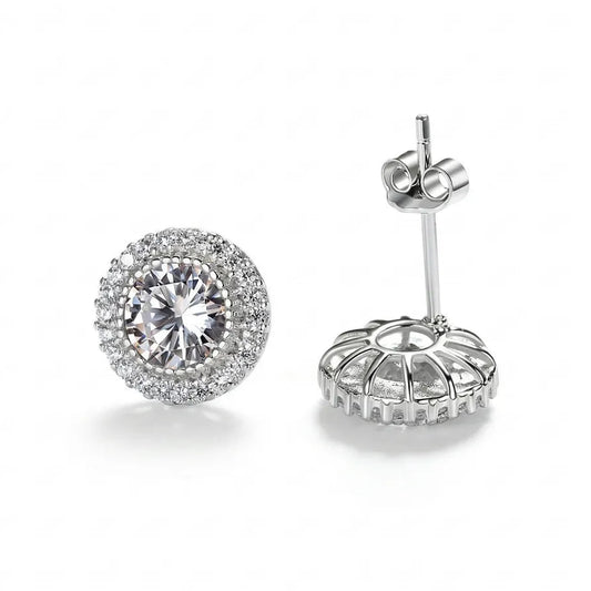 сребърни обеци с циркон