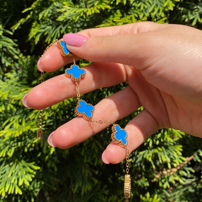 Дамска гривна clover със сини камъни