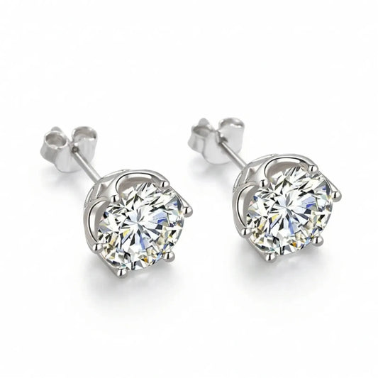 сребърни обеци с винтчета