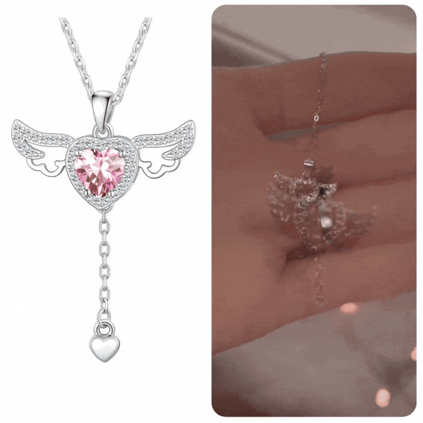сребърно колие ангелски крила