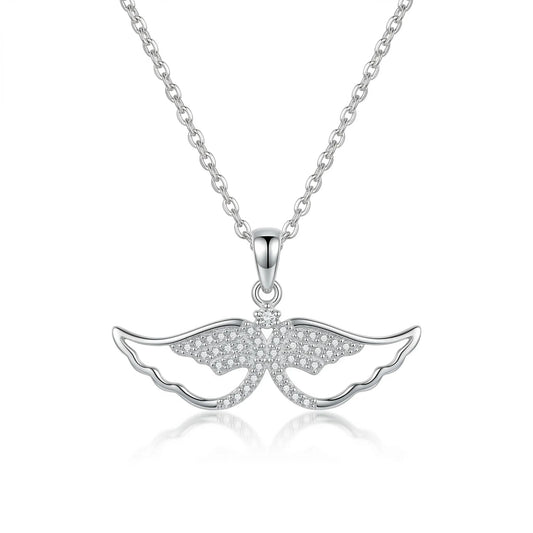 ангелски крила сребърно дамско колие